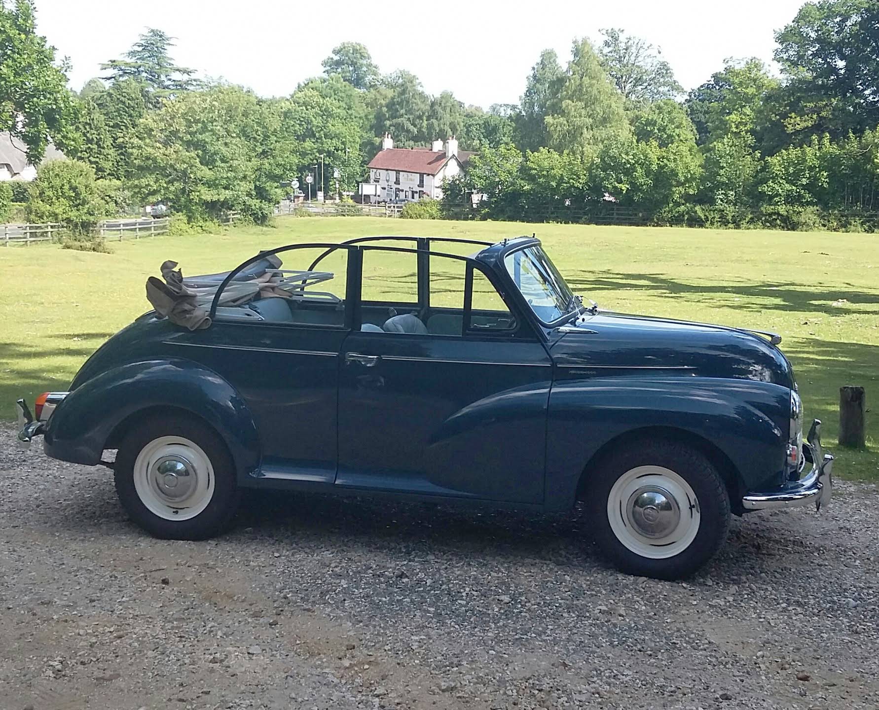 Morris Minor Convertible for hire in Southampton 